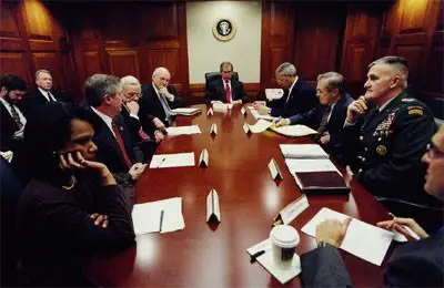 President George W Bush General Shelton White House Situation Room