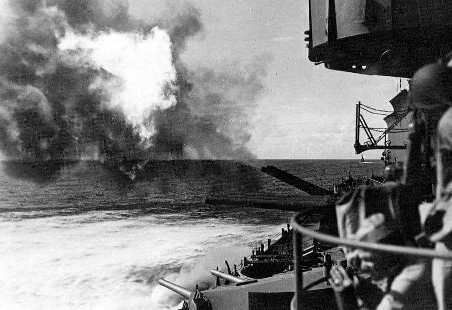 uss nc main batteries firing